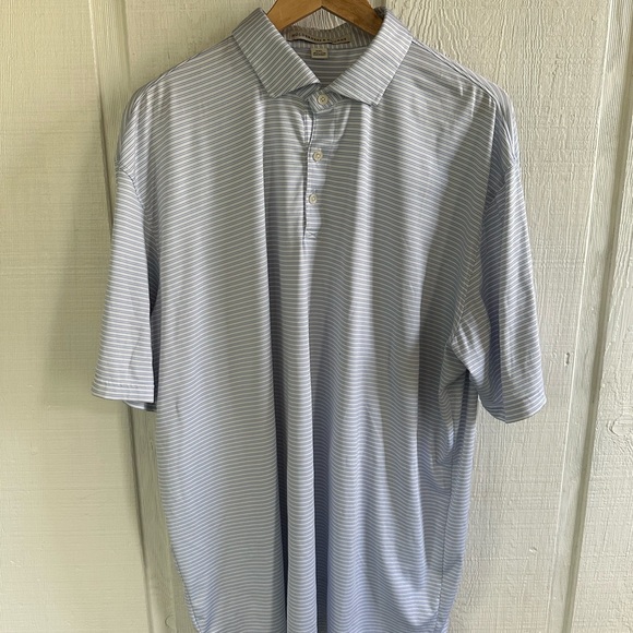 Holderness & Bourne Audubon Kentucky Striped Polo Golf Shirt - Blue & White - Picture 1 of 6